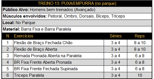 Treino 13 - Puxa / Empurra (Parque) 1