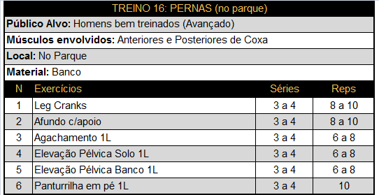 Treino 16 - Pernas (Parque) 1