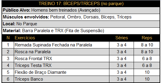 Treino 17 - Bíceps / Tríceps (Parque) 1
