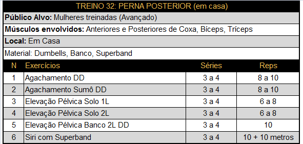 Treino 32 - Perna Posterior (Casa) 3