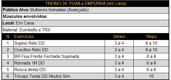Treino 34 - Puxa e Empurra (Casa) 1