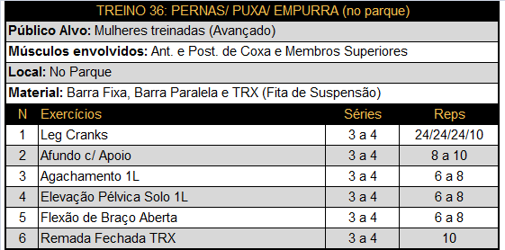 Treino 36 - Perna / Puxa / Empurra (Parque) 1