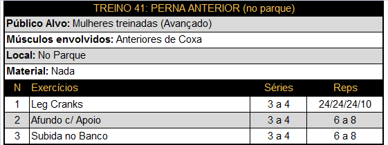 Treino 41 - Perna Anterior (Parque) 1